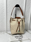 MCM Bucket Bag Beige Canvas