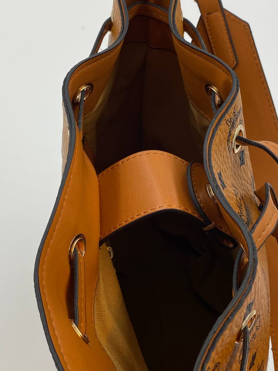 MCM Bucket Bag Cognac Visetos
