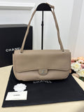 CHANEL Classic Flap Shoulder Bag Beige