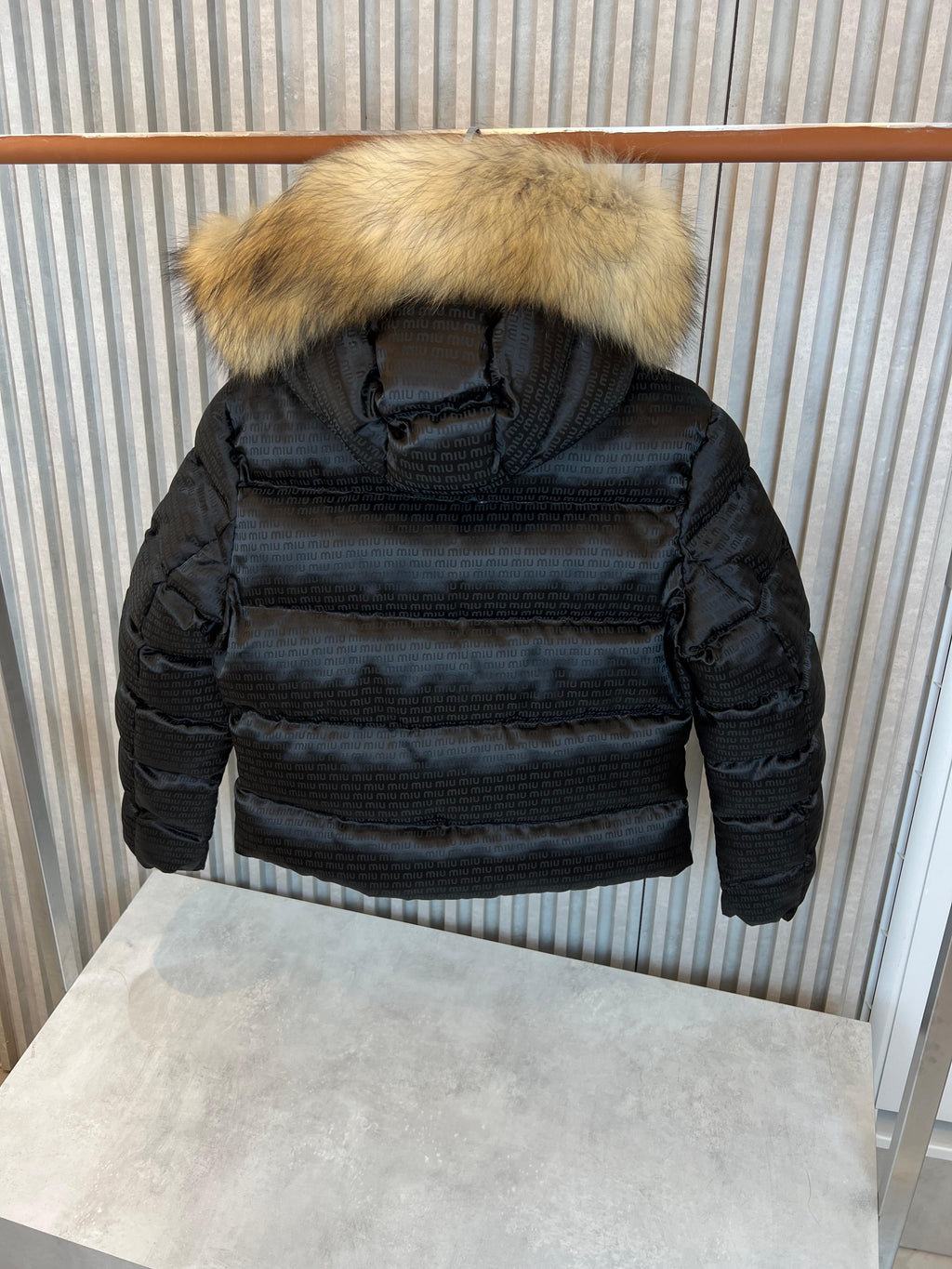Miu Miu Monogram Puffer Jacket Black