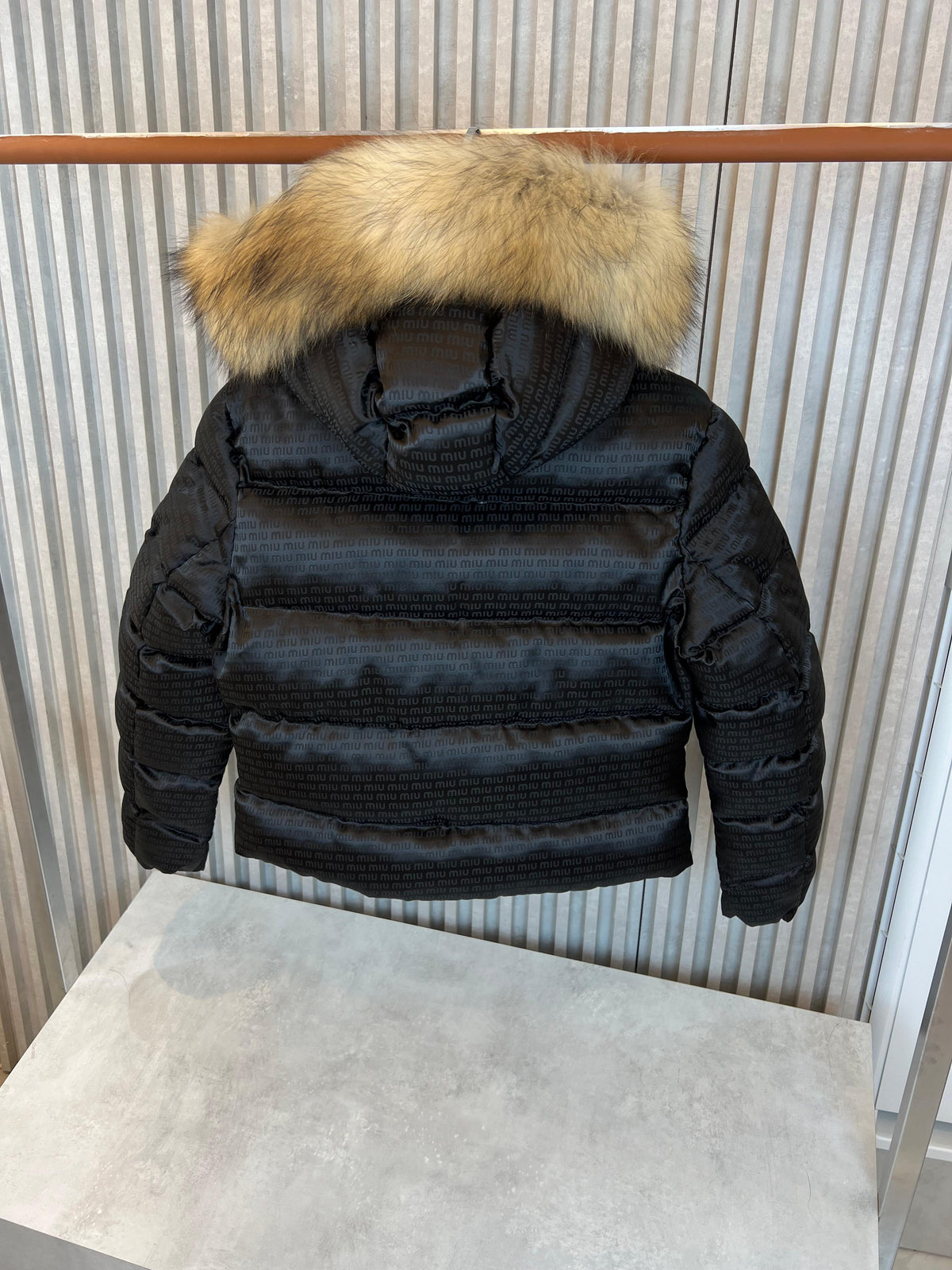 Miu Miu Monogram Puffer Jacket Black