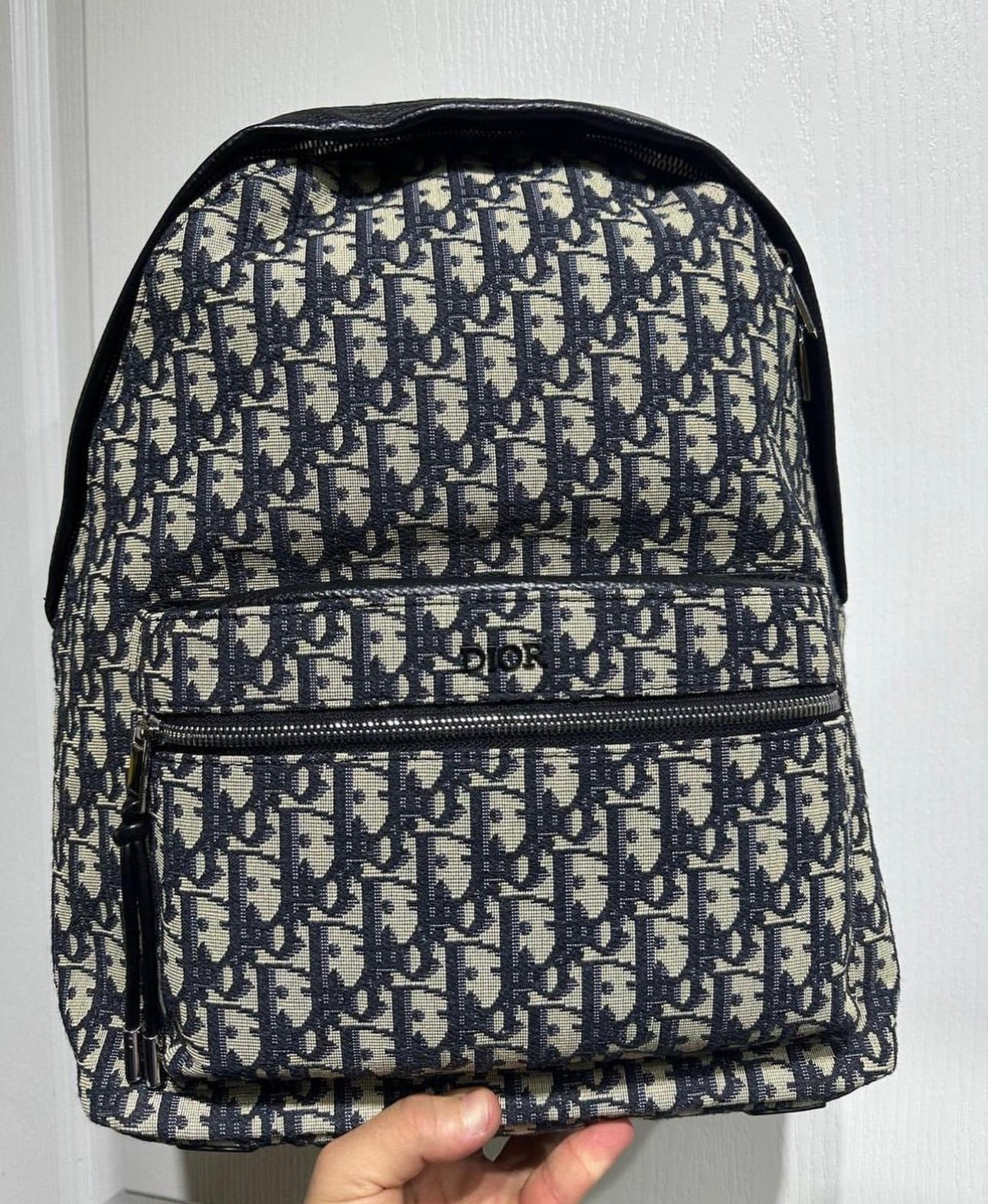 Christian Dior Backpack Oblique Μαύρο-Εκρού