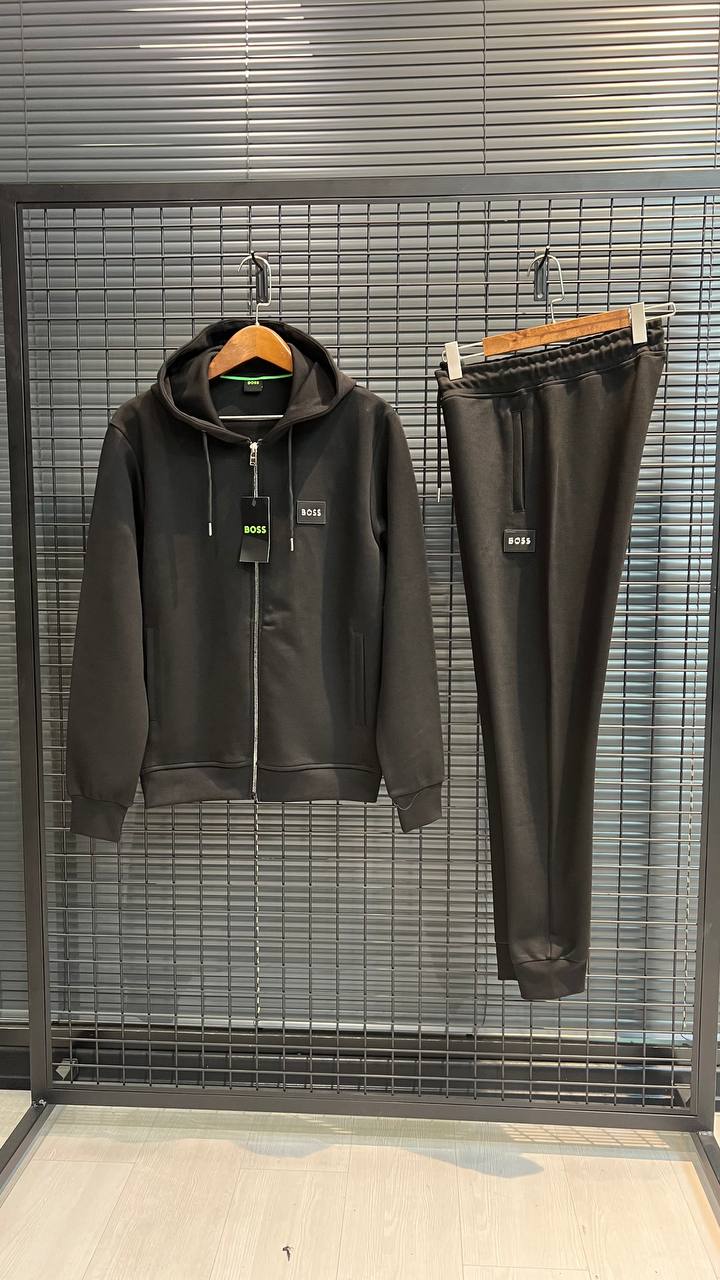Boss Logo Patch Tracksuit Black