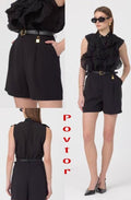 Elisabetta Franchi High-Waist Tailored Shorts Black