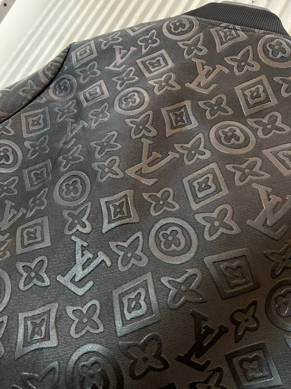 Louis Vuitton Monogram Embossed Bomber Jacket Black