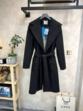 Loewe Belted Wool Coat Black