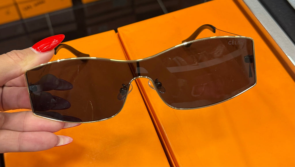 CELINE Triomphe Gold Shield Sunglasses