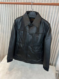 Louis Vuitton Monogram Embossed Leather Jacket Black