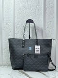 MCM Shopper Tote Black Canvas