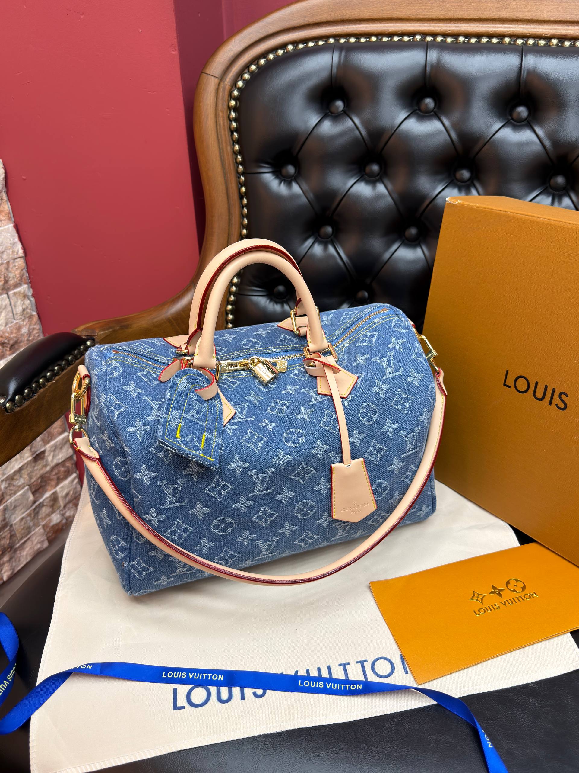 Louis Vuitton Denim Monogram Speedy Bandoulière