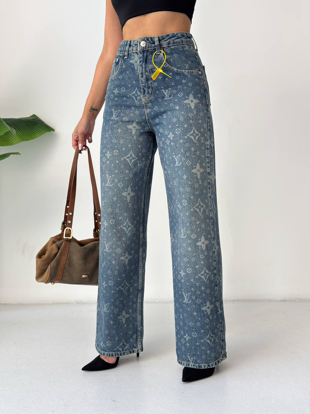 Louis Vuitton Monogram Wide Leg Jeans Blue