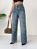 Louis Vuitton Monogram Wide Leg Jeans Blue
