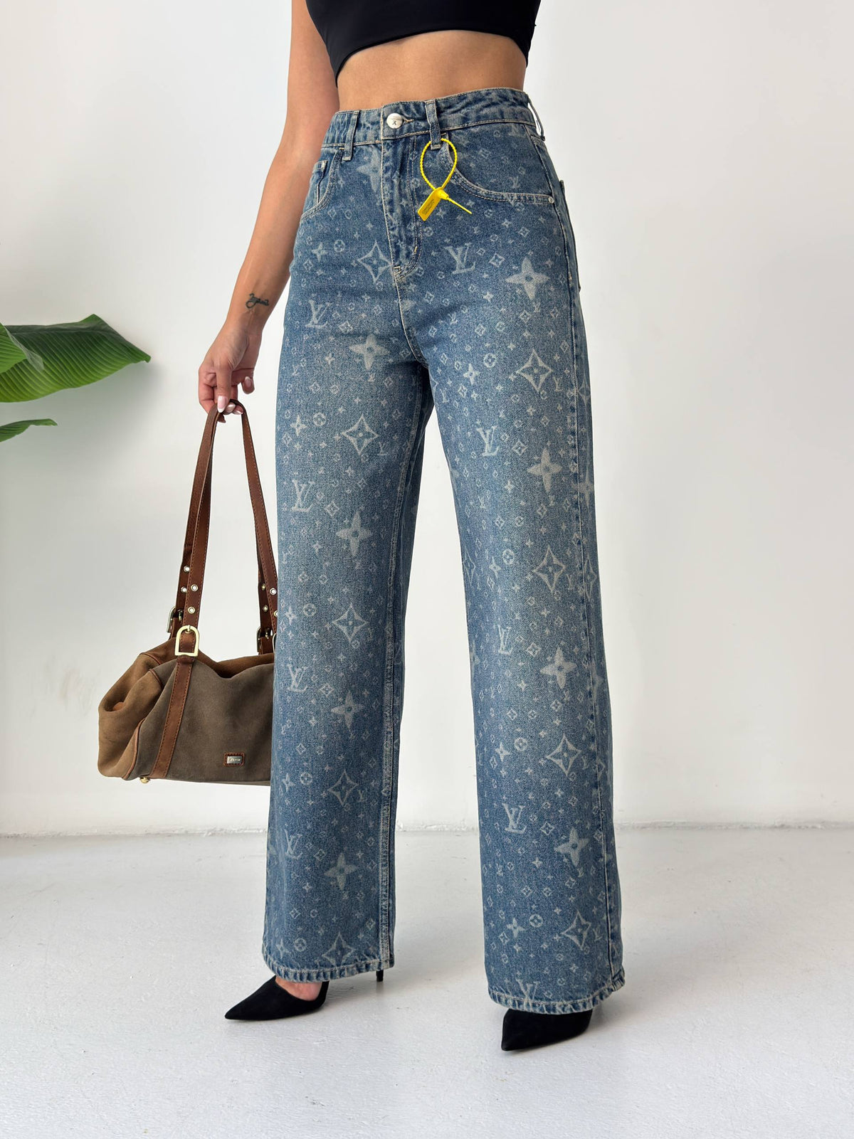 Louis Vuitton Monogram Wide Leg Jeans Blue