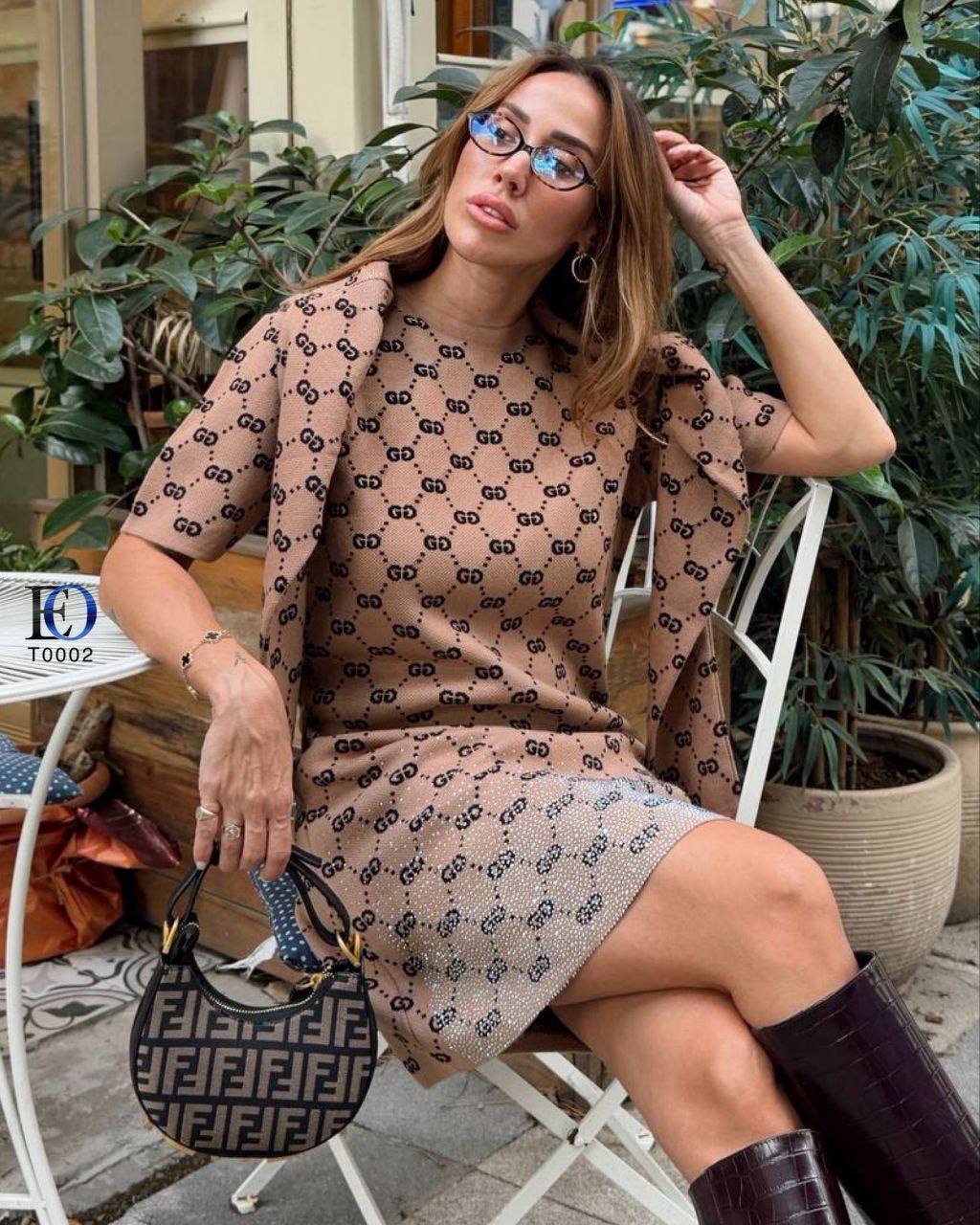 Gucci Dress & Jacket Set Beige