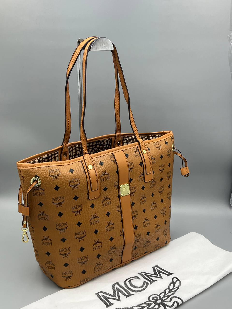MCM Shopper Bag Cognac Set