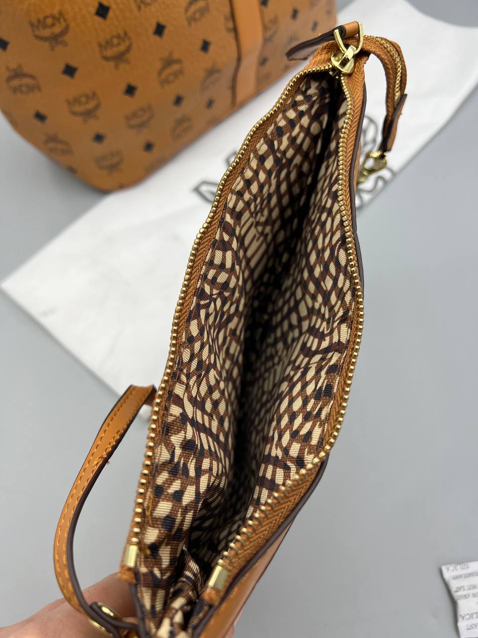 MCM Shopper Bag Cognac Set