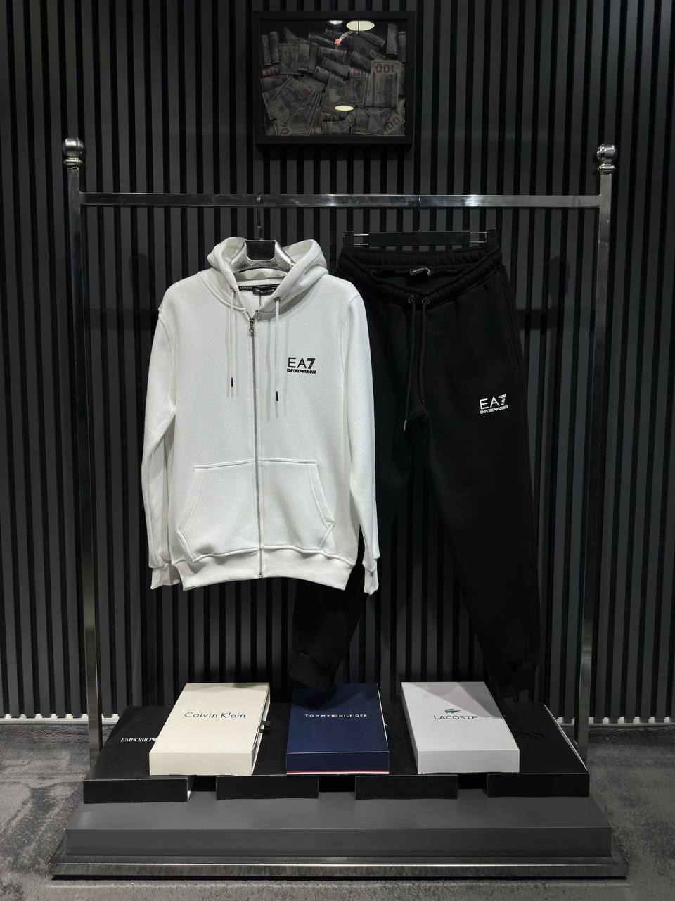 EA7 Emporio Armani Zip-Up Tracksuit Black & White