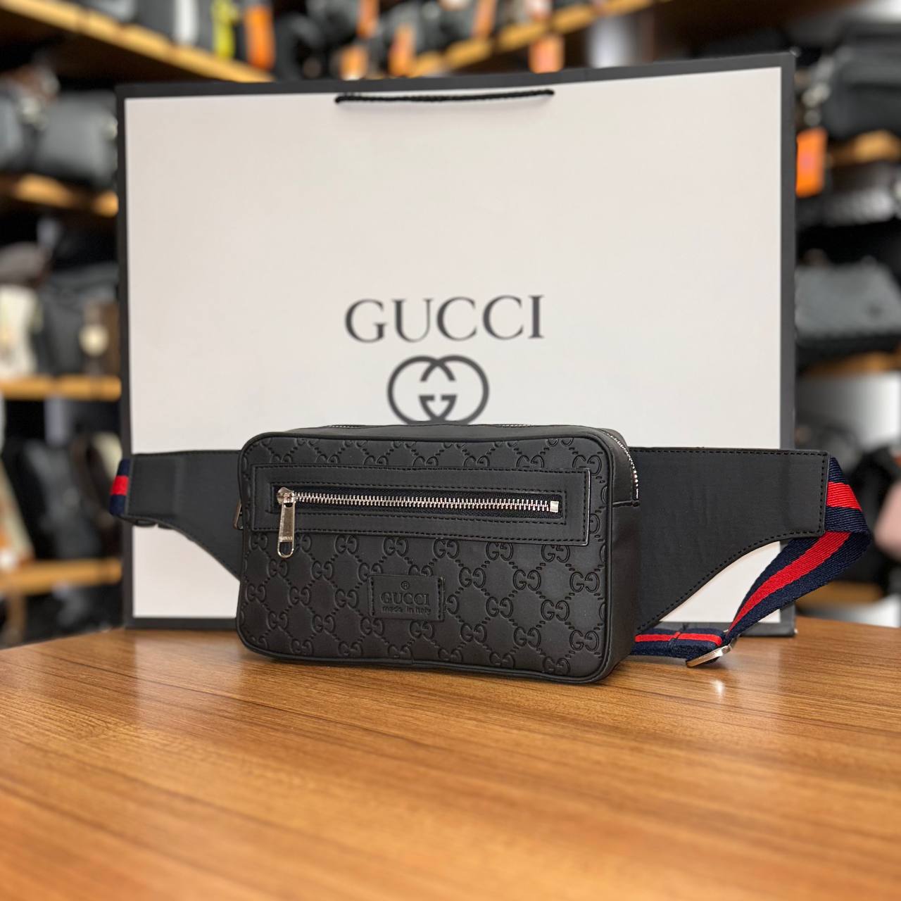 Gucci GG Supreme Belt Bag All Black