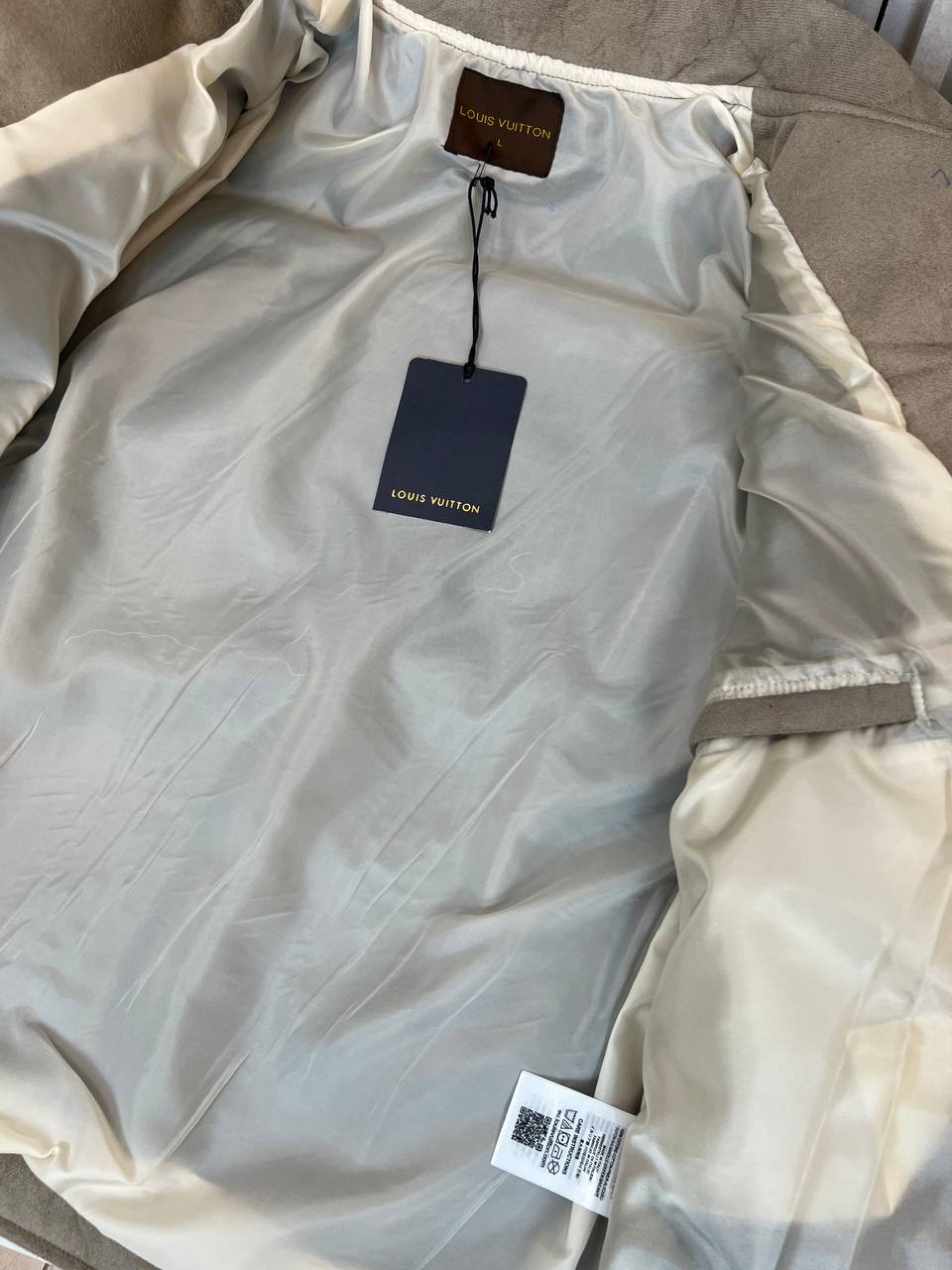 Louis Vuitton Monogram Suede-Effect Trucker Jacket Beige