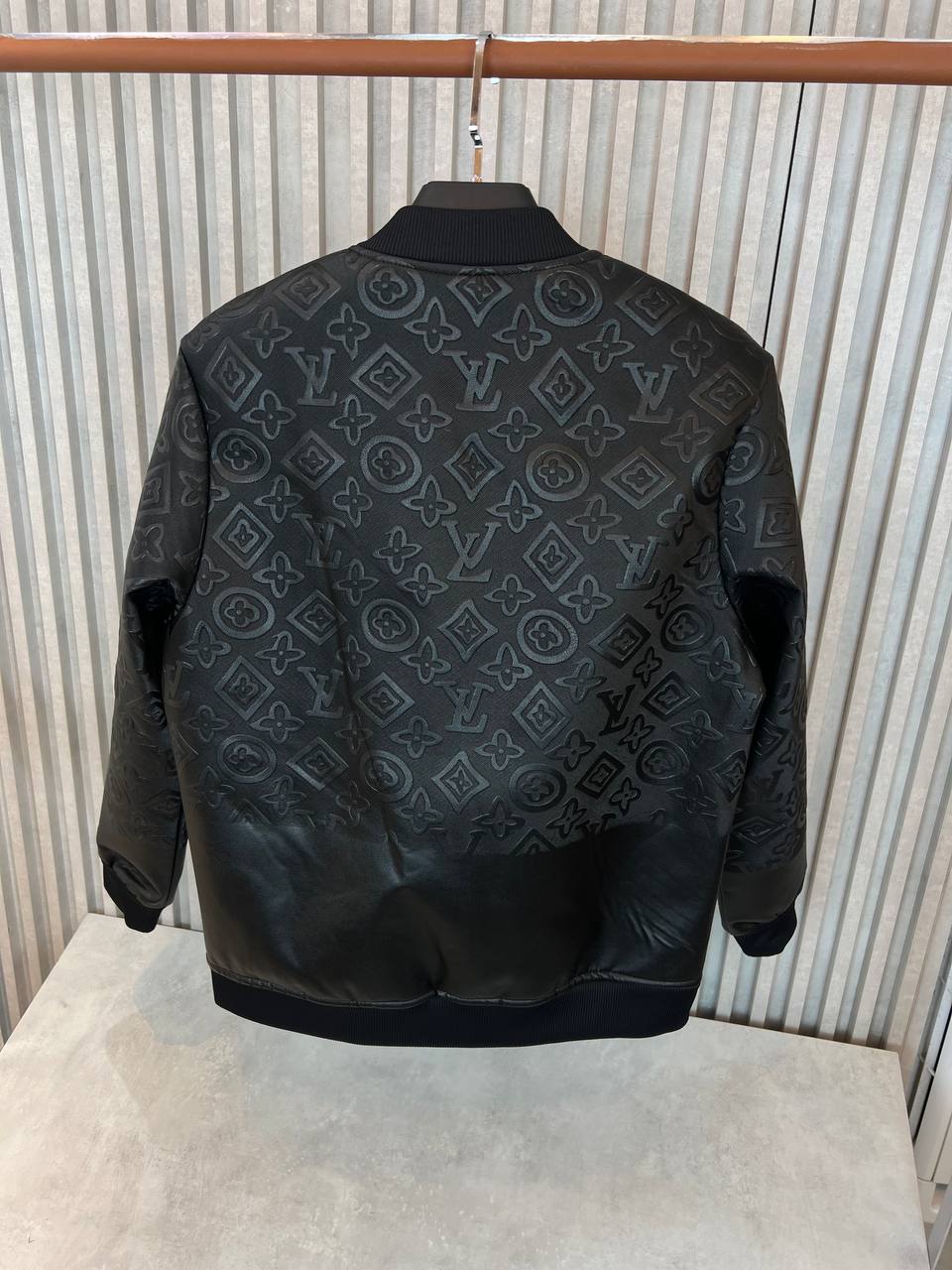 Louis Vuitton Monogram Embossed Bomber Jacket Black