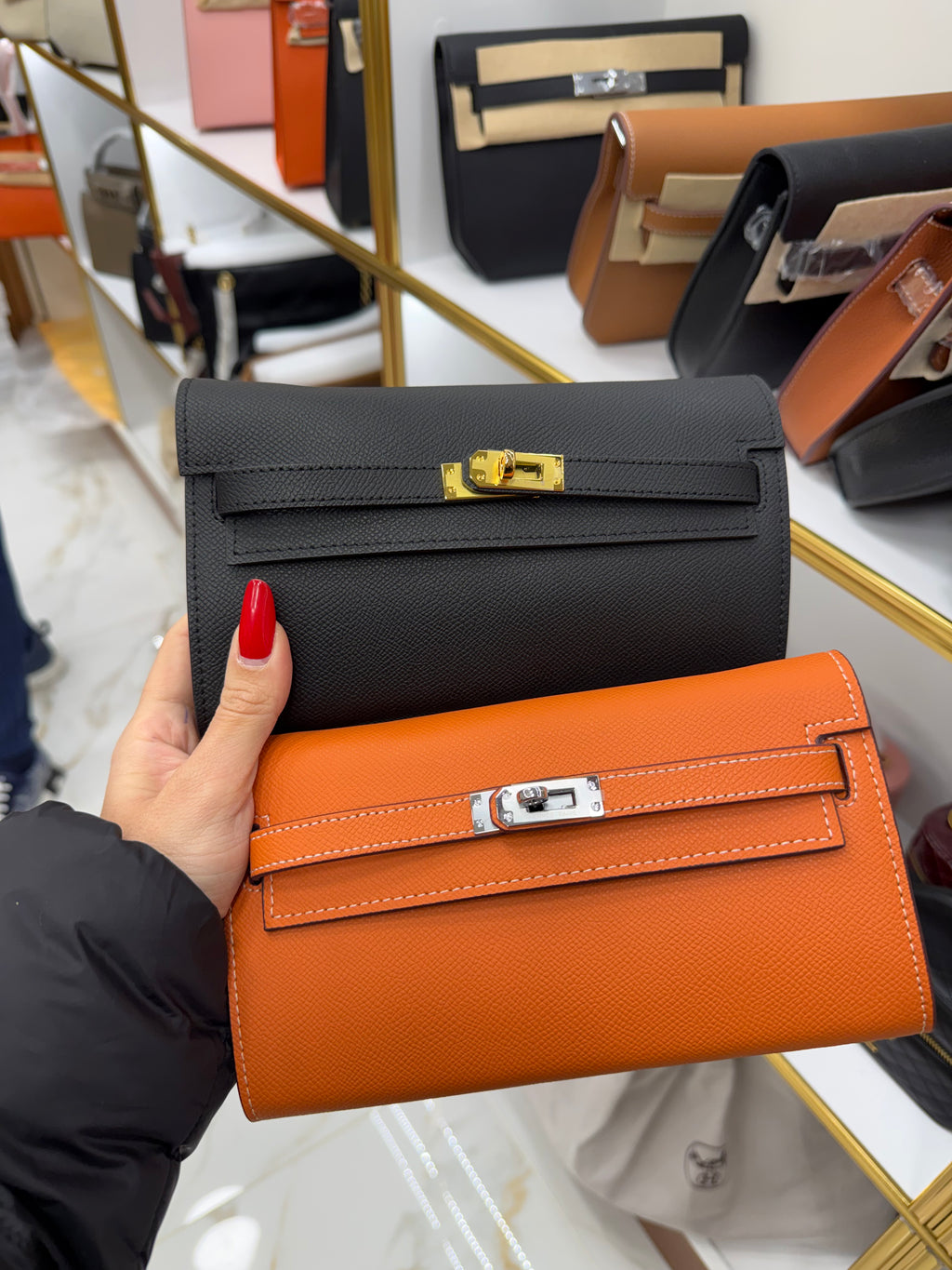Hermes Kelly Clutch Πορτοκαλί