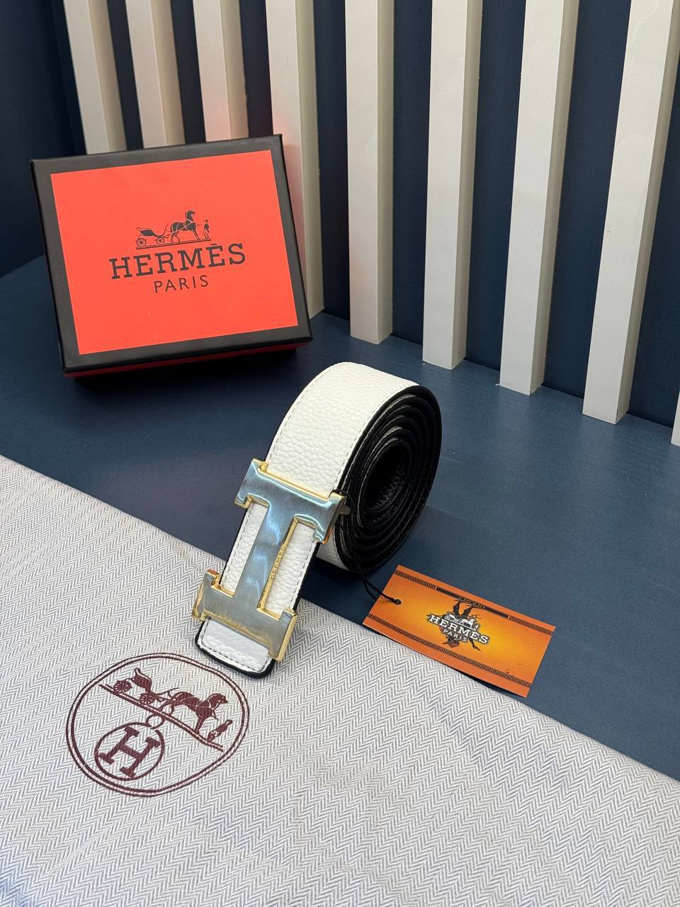 Hermes Belt White