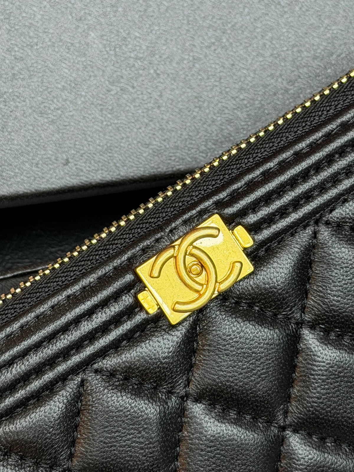 Chanel Boy Zip Around Wallet Black
