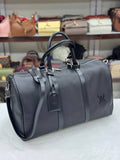 Louis Vuitton Keepall Bandoulière Leather Travel Bag Black