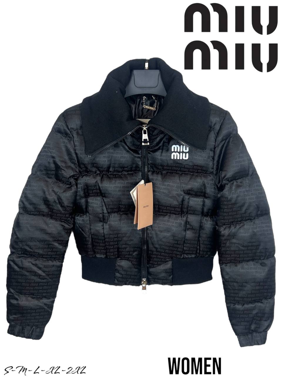 Miu Miu Cropped Puffer Jacket Black