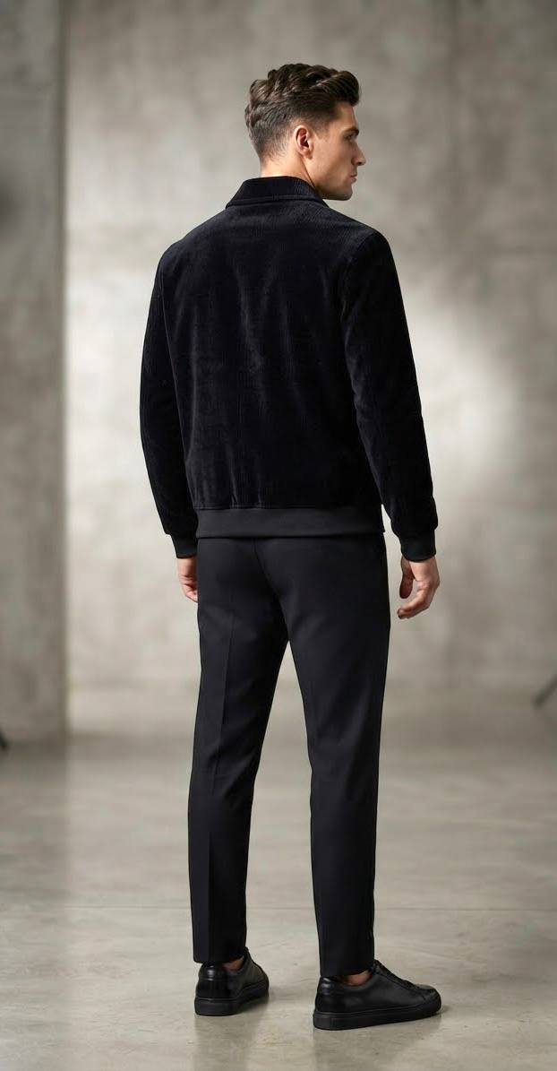 Prada Corduroy Zip Jacket Black