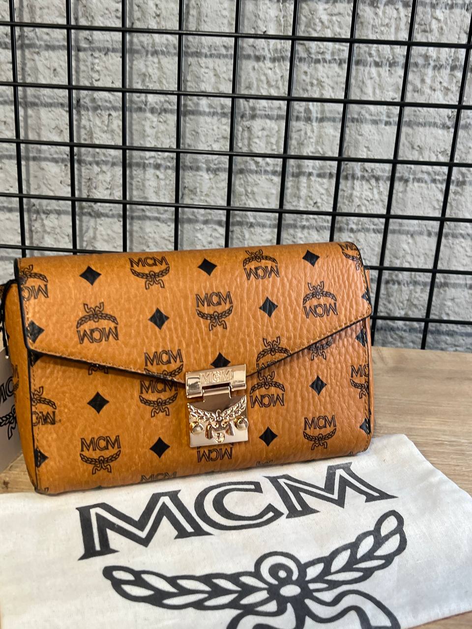 MCM Crossbody Bag Cognac Visetos