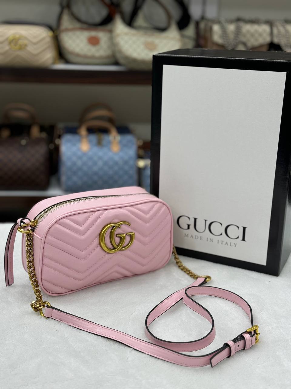 Gucci GG Marmont Camera Bag Pink