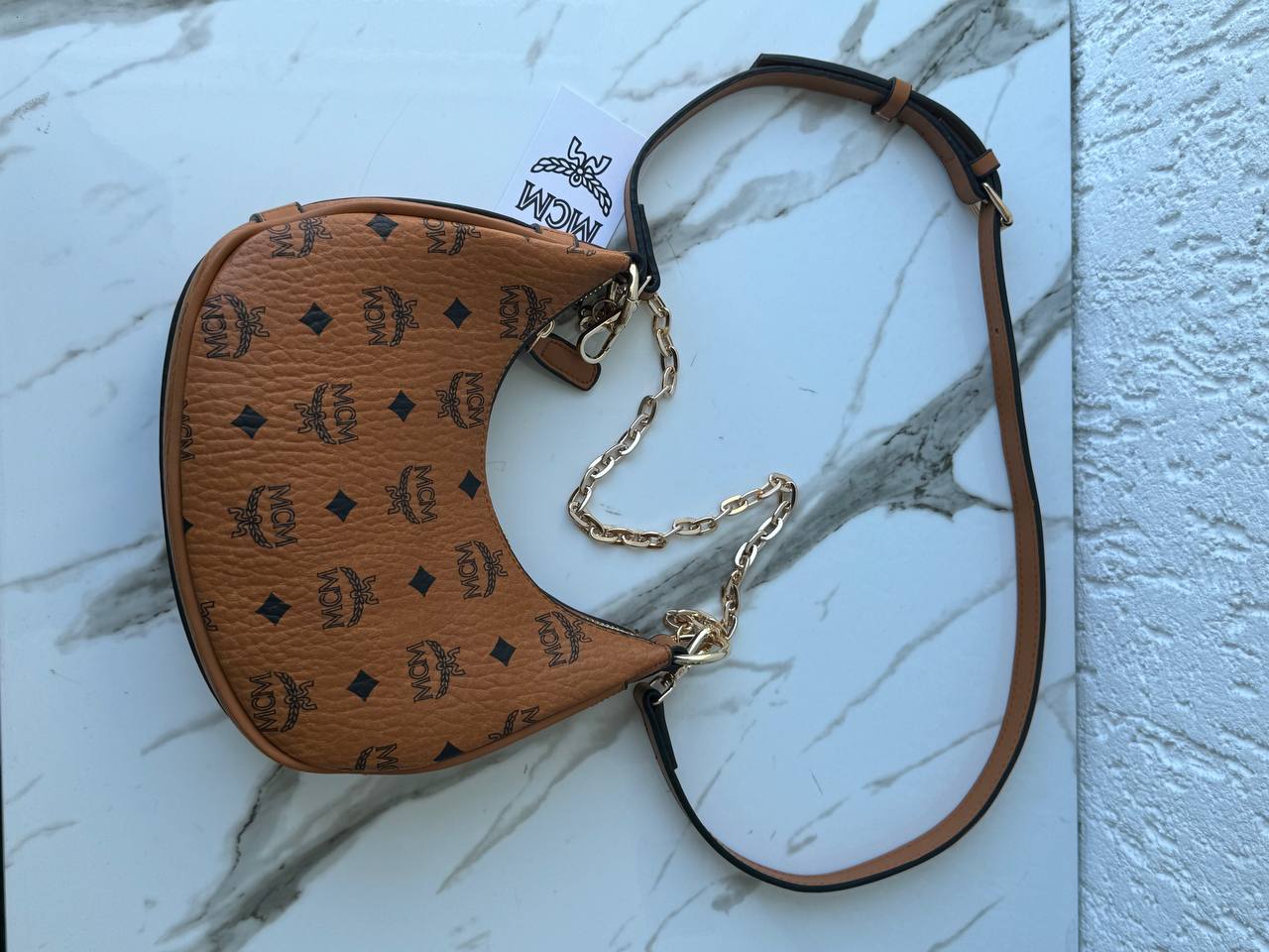 MCM Hobo Bag Cognac Visetos