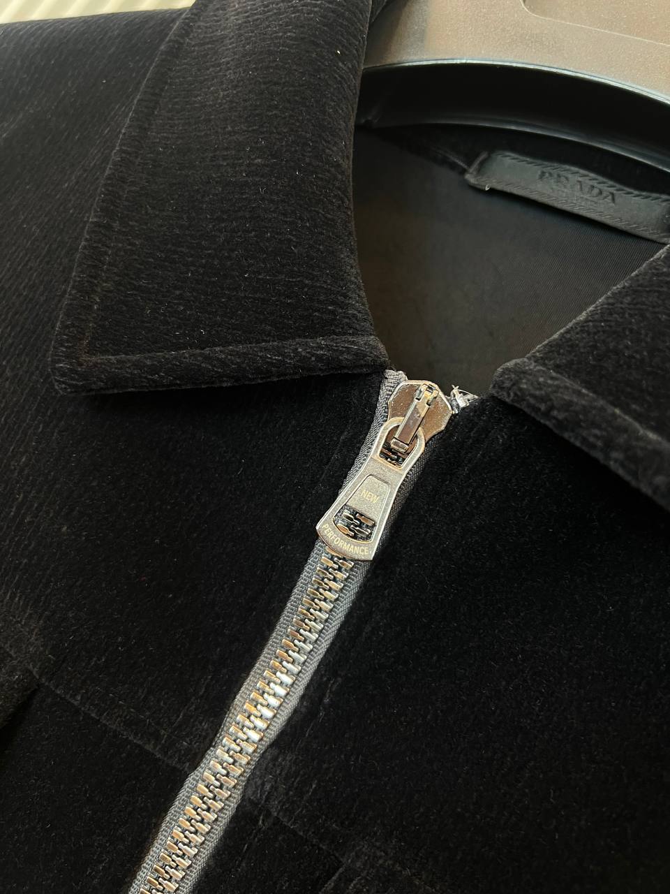 Prada Corduroy Zip Jacket Black