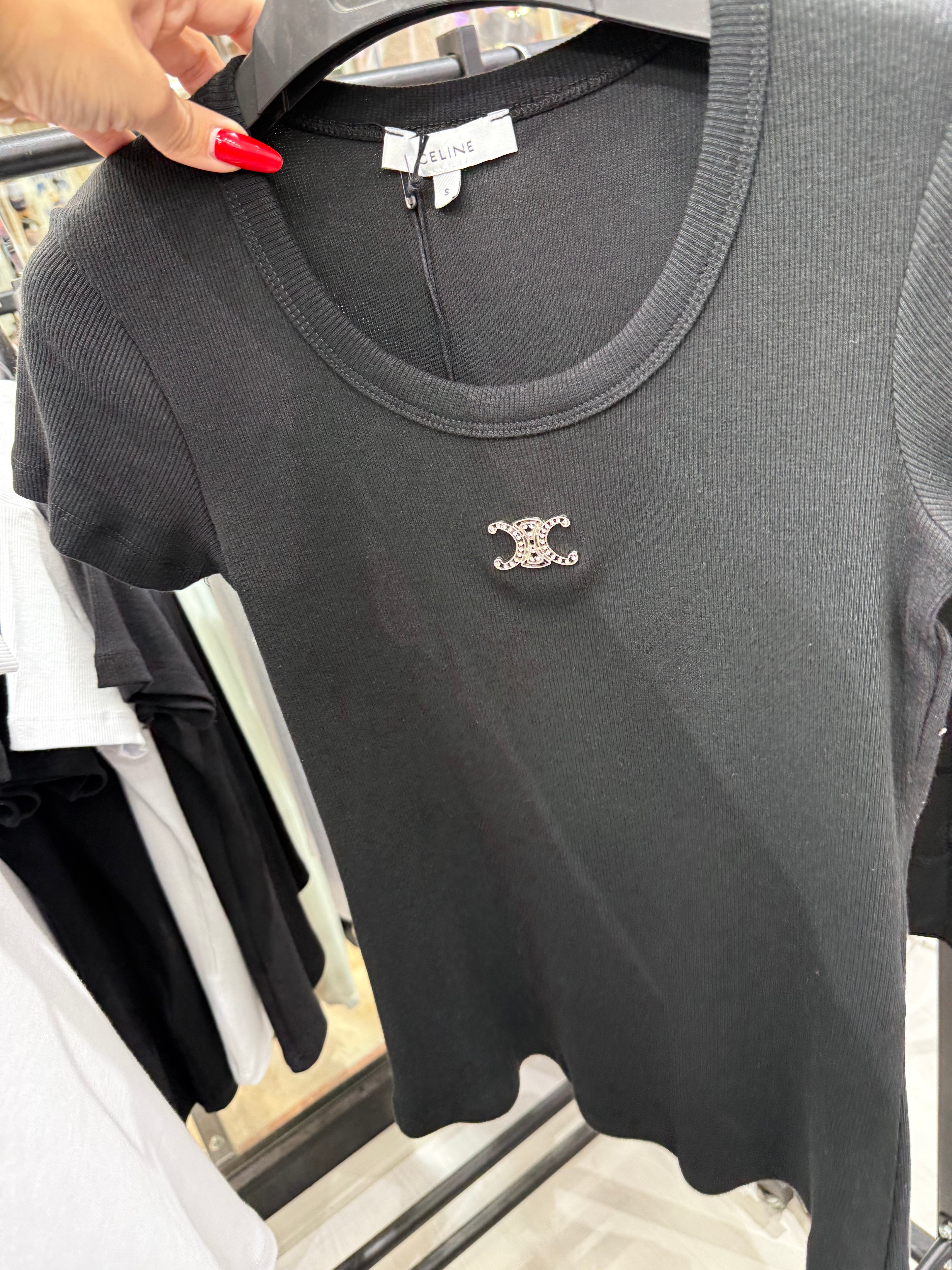 CELINE Triomphe Black T-Shirt