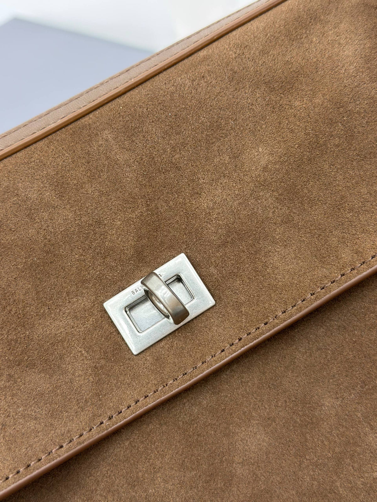 Balenciaga Suede Shoulder Bag Brown
