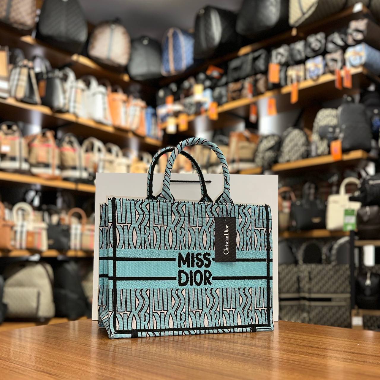 Christian Dior Book Tote Miss Dior Blue