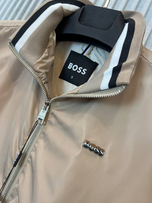 BOSS Lightweight Bomber Jacket Beige
