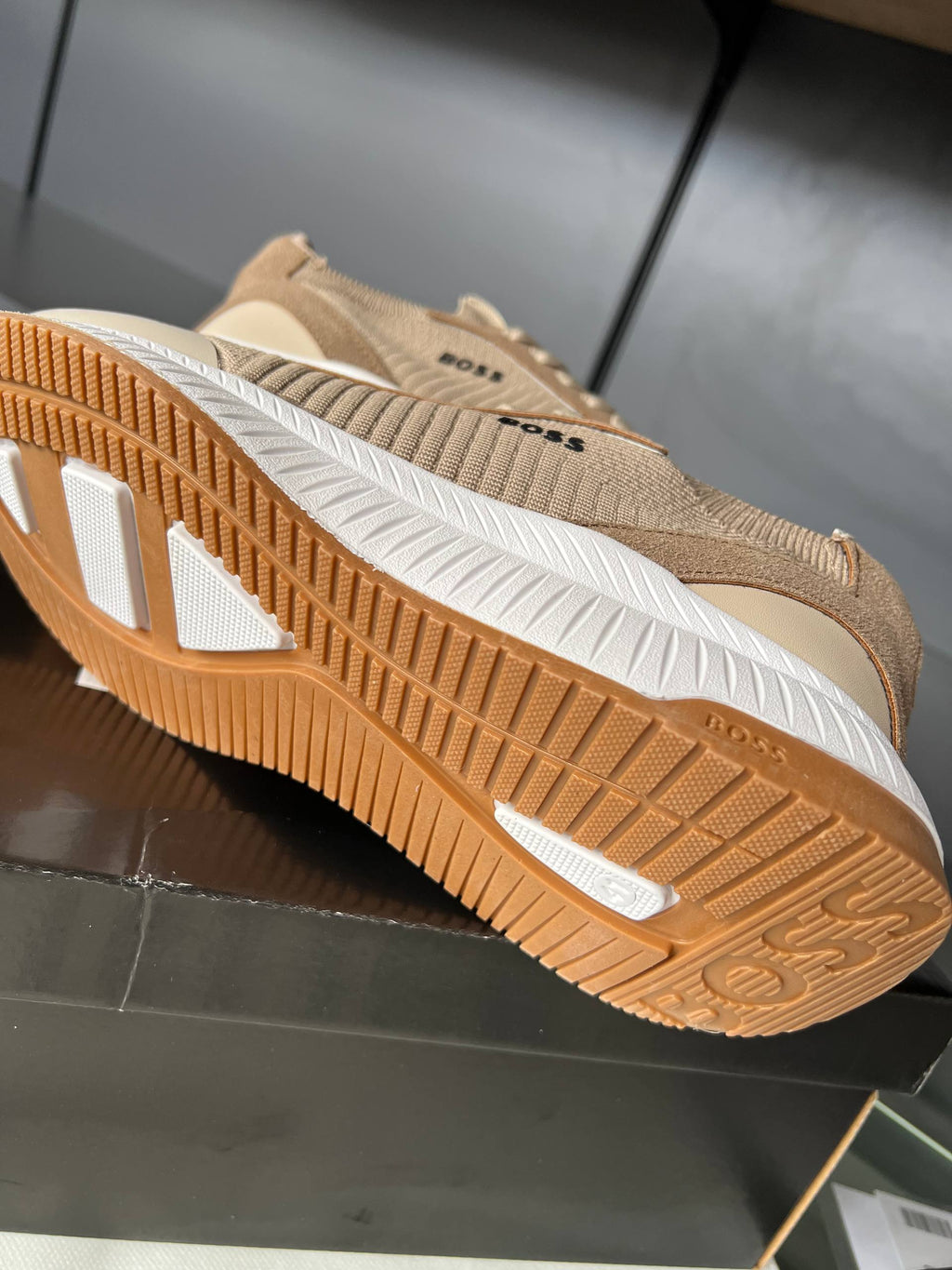Boss Knit Sneakers Beige