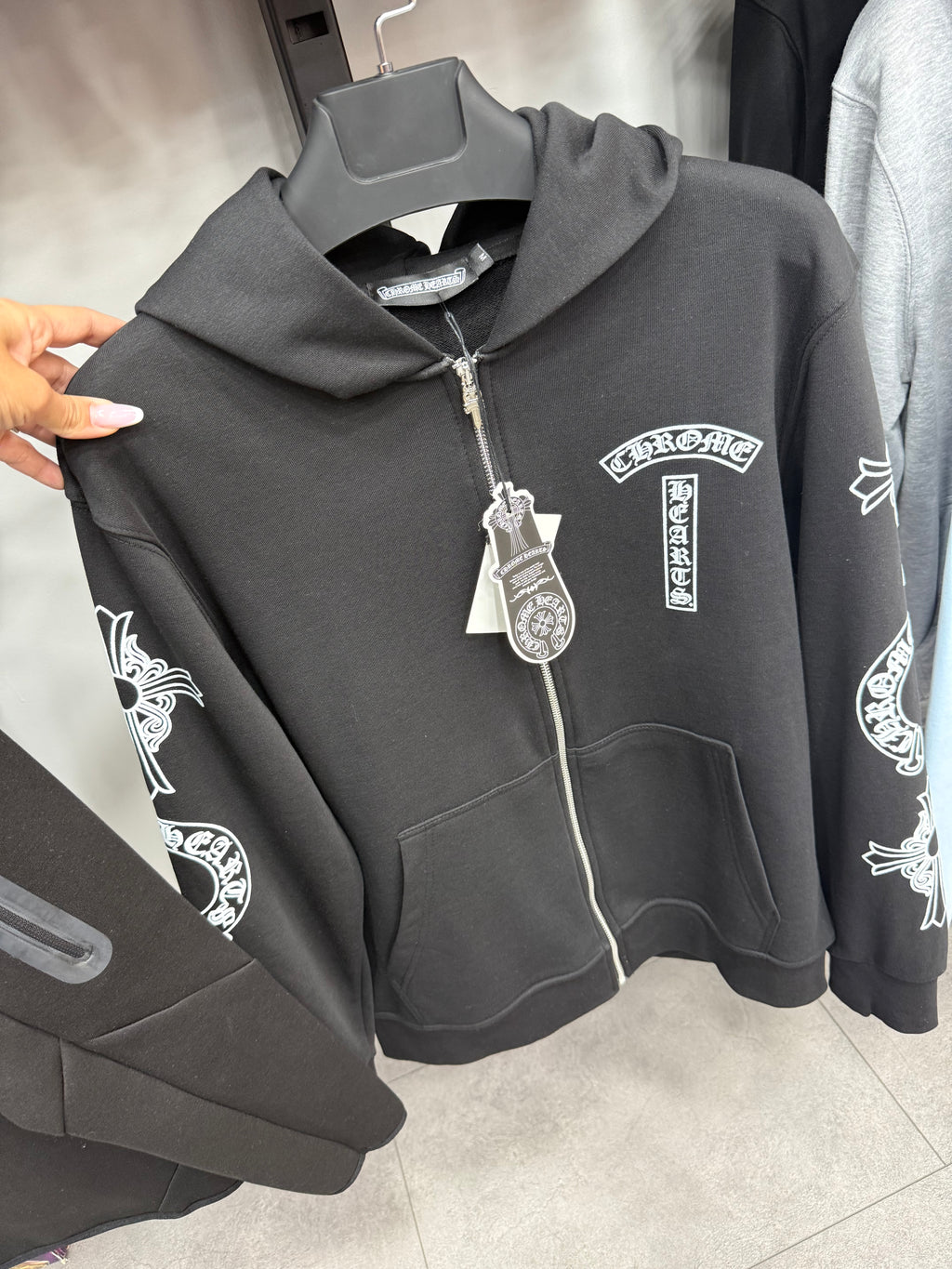 Chrome Hearts Zip-Up Hoodie Black