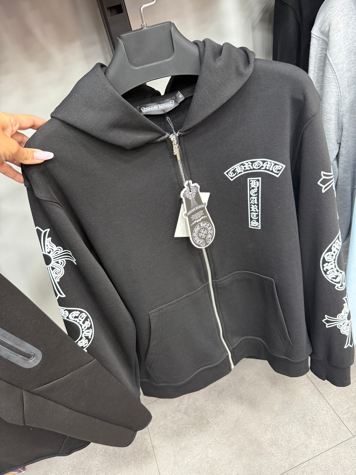 Chrome Hearts Zip-Up Hoodie Black