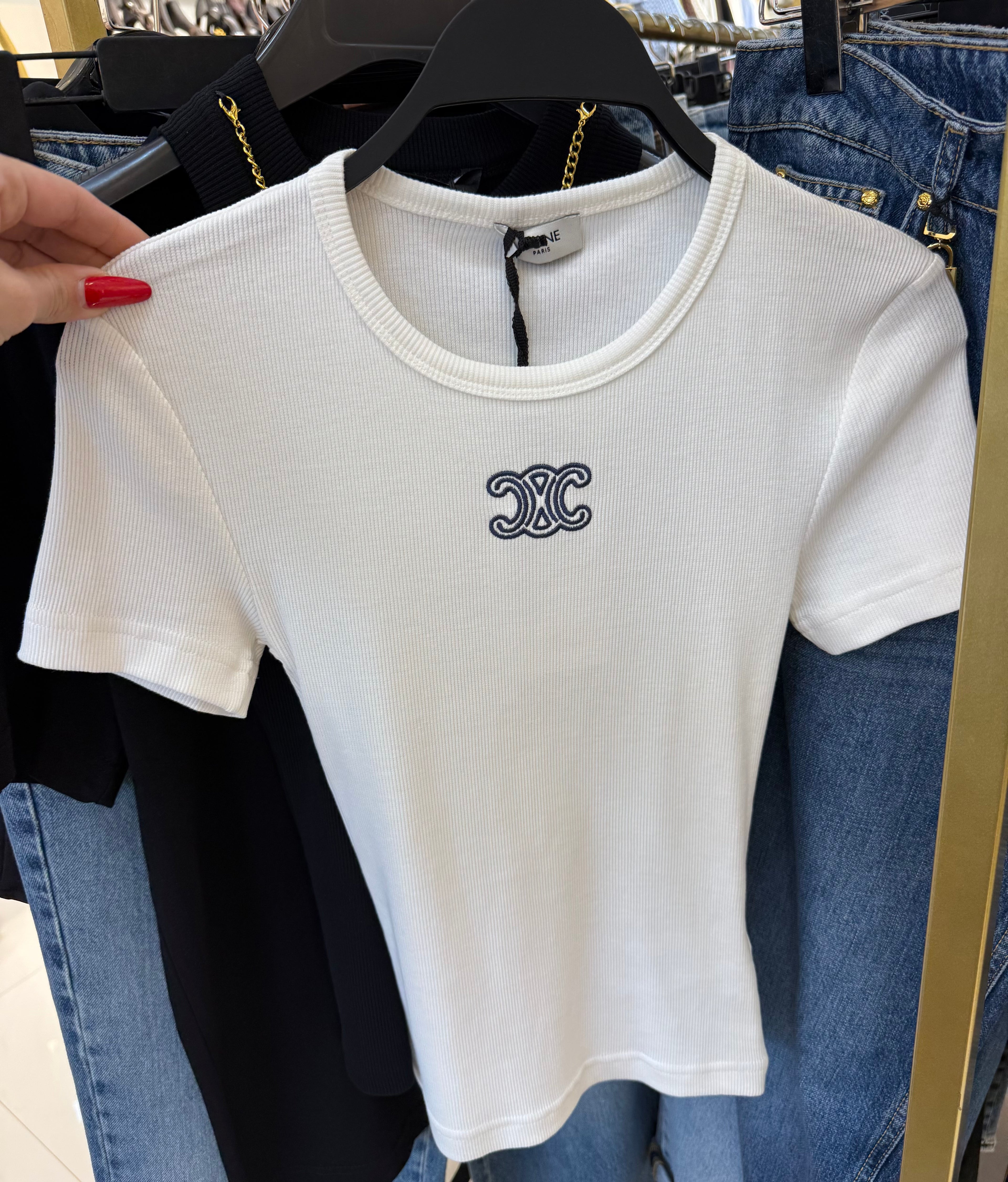 CELINE Triomphe White T-Shirt