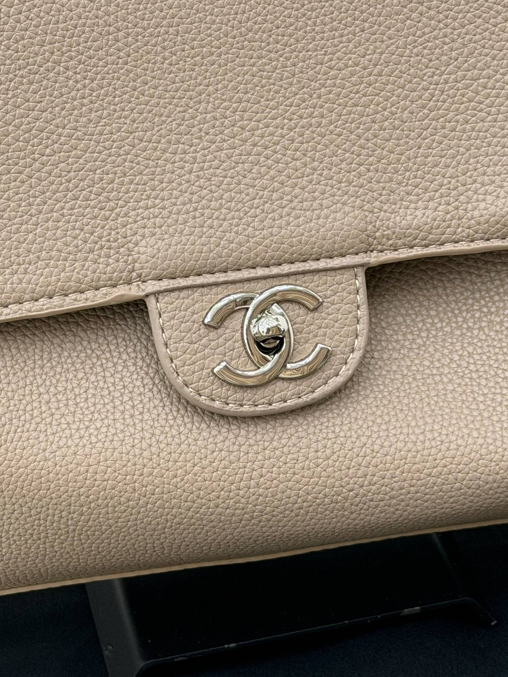 Chanel Large Flap Shopping Bag Taupe