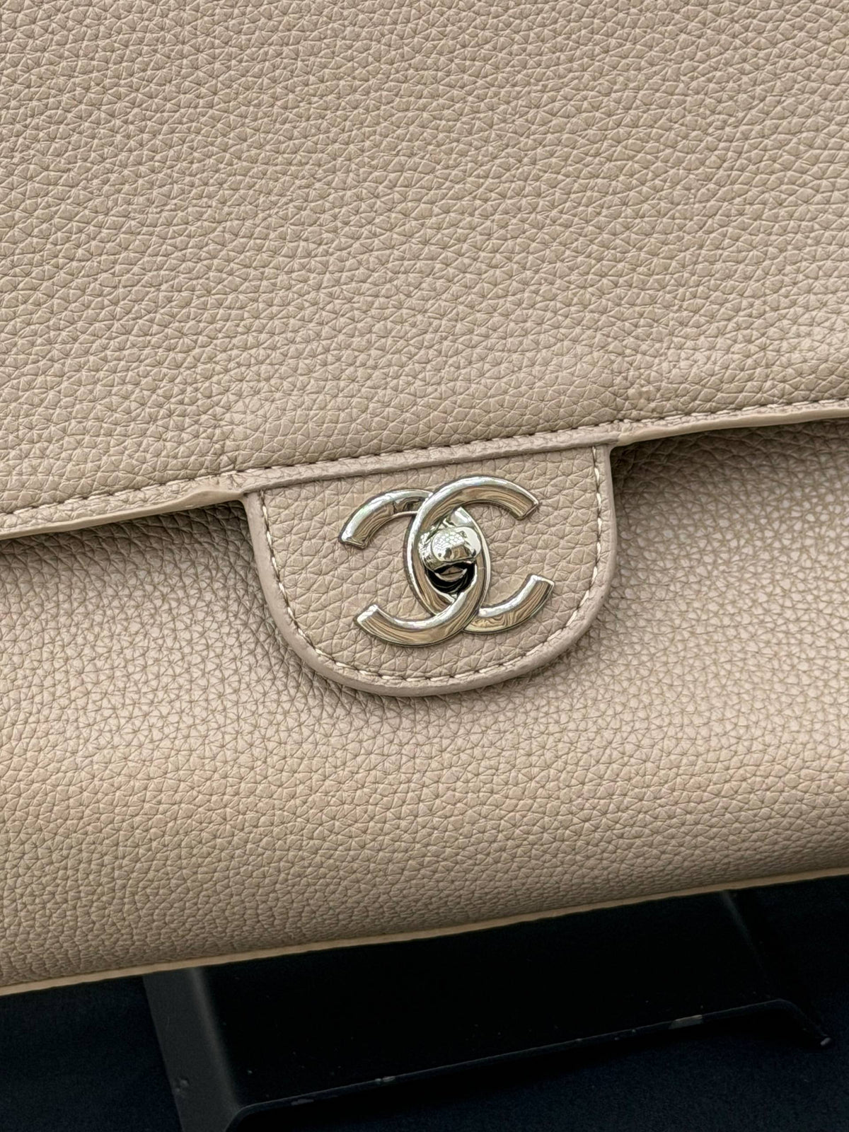 Chanel Large Flap Shopping Bag Taupe