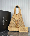Saint Laurent YSL Raffia Tote Bag