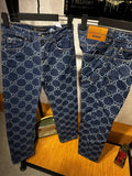 Gucci GG Monogram Denim Jeans Blue