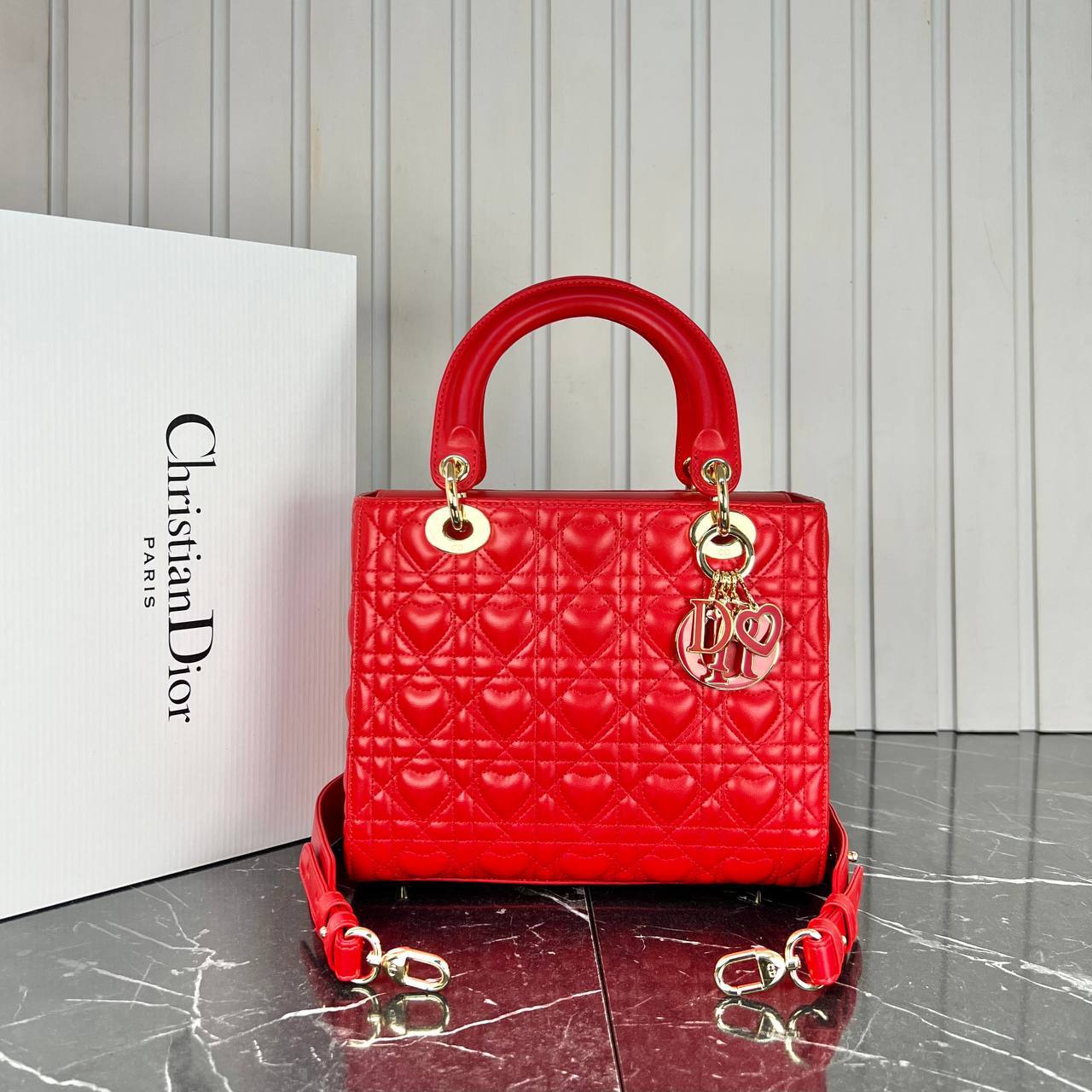 Christian Dior Lady Dior Bag Red