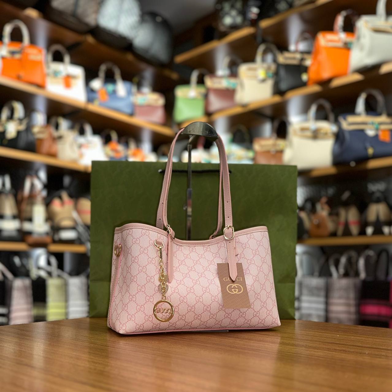 Gucci Emblem Pink Bag