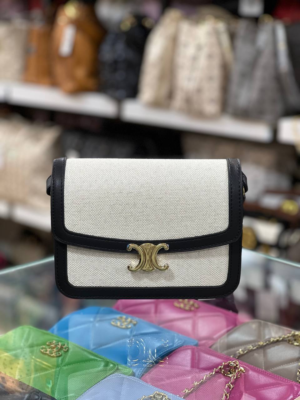 CELINE Triomphe Canvas Crossbody Bag