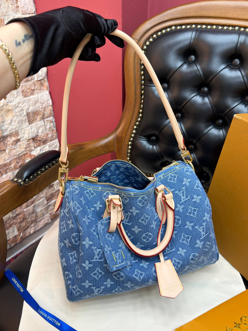 Louis Vuitton Denim Monogram Speedy Bandoulière